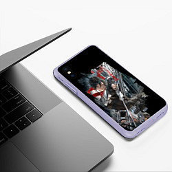 Чехол iPhone XS Max матовый Shingeki no Kyojin, цвет: 3D-светло-сиреневый — фото 2