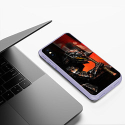 Чехол iPhone XS Max матовый БЕРСЕРК оранжевый, цвет: 3D-светло-сиреневый — фото 2