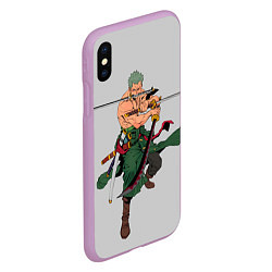 Чехол iPhone XS Max матовый Арт Ророноа Зоро, One Piece, цвет: 3D-сиреневый — фото 2