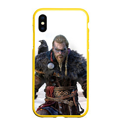 Чехол iPhone XS Max матовый Assassin?s Creed Вальгалла, цвет: 3D-желтый