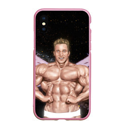 Чехол iPhone XS Max матовый Billy Space Aquarell, цвет: 3D-розовый
