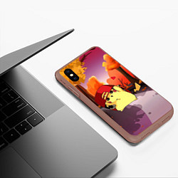 Чехол iPhone XS Max матовый Пикачу в бейсболке, цвет: 3D-коричневый — фото 2