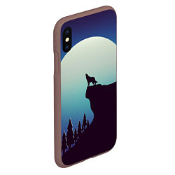 Чехол iPhone XS Max матовый ВОЛК И ЛУНА 3D, цвет: 3D-коричневый — фото 2