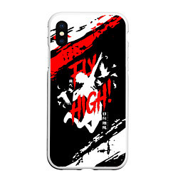 Чехол iPhone XS Max матовый FLY HIGH! Haikyu!!, цвет: 3D-белый