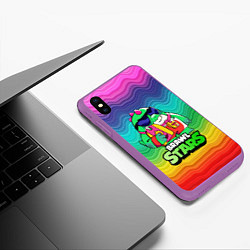 Чехол iPhone XS Max матовый Плохиш Базз Buzz Brawl Stars, цвет: 3D-фиолетовый — фото 2