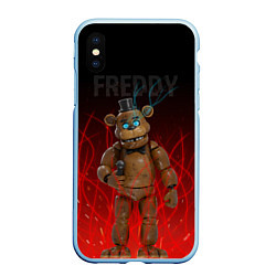 Чехол iPhone XS Max матовый FNAF FREDDY, цвет: 3D-голубой