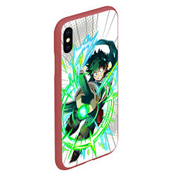 Чехол iPhone XS Max матовый ДЭКУ Boku no Hero Academia, цвет: 3D-красный — фото 2