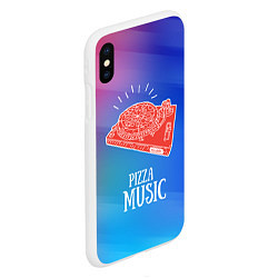Чехол iPhone XS Max матовый PIZZA MUSIC, цвет: 3D-белый — фото 2
