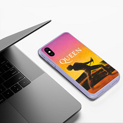 Чехол iPhone XS Max матовый Queen Freddie Mercury Z, цвет: 3D-светло-сиреневый — фото 2