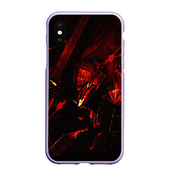 Чехол iPhone XS Max матовый Berserk персонаж, цвет: 3D-светло-сиреневый