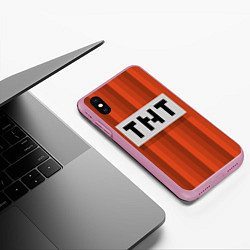 Чехол iPhone XS Max матовый TNT, цвет: 3D-розовый — фото 2