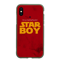 Чехол iPhone XS Max матовый The Weeknd - Star Boy, цвет: 3D-темно-зеленый