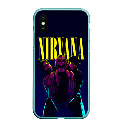 Чехол iPhone XS Max матовый Nirvana Neon, цвет: 3D-мятный