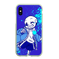 Чехол iPhone XS Max матовый UNDERTALE SANS BLUE, цвет: 3D-салатовый