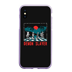 Чехол iPhone XS Max матовый Demon slayer, цвет: 3D-светло-сиреневый