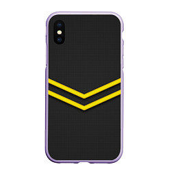 Чехол iPhone XS Max матовый Black and Yellow, цвет: 3D-светло-сиреневый