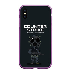 Чехол iPhone XS Max матовый CS GO COUNTER TERRORIS Z, цвет: 3D-фиолетовый