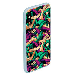 Чехол iPhone XS Max матовый Граффити стрелы, цвет: 3D-голубой — фото 2