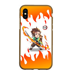 Чехол iPhone XS Max матовый Kimetsu No Yaiba Zenitsu Z, цвет: 3D-коричневый