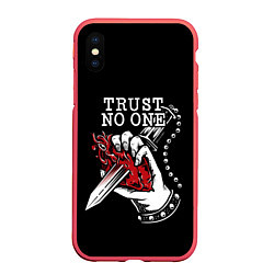 Чехол iPhone XS Max матовый TRUST NO ONE, цвет: 3D-красный