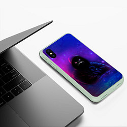 Чехол iPhone XS Max матовый КОСМО КОТ SPACE CAT Z, цвет: 3D-салатовый — фото 2