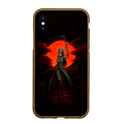 Чехол iPhone XS Max матовый Blood moon, цвет: 3D-коричневый