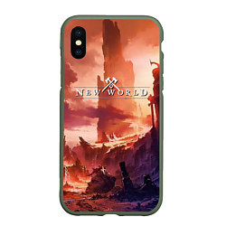 Чехол iPhone XS Max матовый New World, цвет: 3D-темно-зеленый