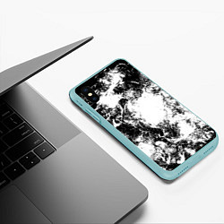 Чехол iPhone XS Max матовый Абстракция, цвет: 3D-мятный — фото 2