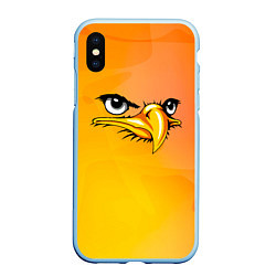 Чехол iPhone XS Max матовый Орёл 3d, цвет: 3D-голубой