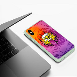 Чехол iPhone XS Max матовый Орел с узором, цвет: 3D-салатовый — фото 2