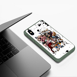 Чехол iPhone XS Max матовый Пираты One Piece Большой куш, цвет: 3D-темно-зеленый — фото 2