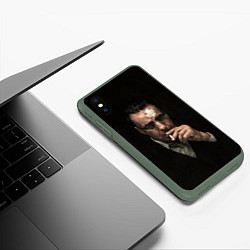 Чехол iPhone XS Max матовый Линдерманн, цвет: 3D-темно-зеленый — фото 2