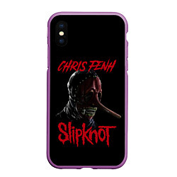 Чехол iPhone XS Max матовый CHRIS FENH SLIPKNOT СЛИПКНОТ Z, цвет: 3D-фиолетовый