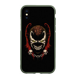 Чехол iPhone XS Max матовый Spawn профиль, цвет: 3D-темно-зеленый