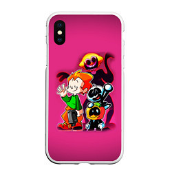 Чехол iPhone XS Max матовый Friday Night Funkin персы, цвет: 3D-белый