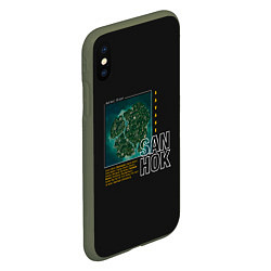 Чехол iPhone XS Max матовый Сангок, цвет: 3D-темно-зеленый — фото 2
