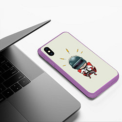 Чехол iPhone XS Max матовый Pubg Boss, цвет: 3D-фиолетовый — фото 2