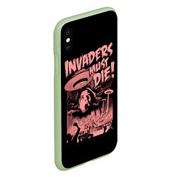 Чехол iPhone XS Max матовый Invaders must die, цвет: 3D-салатовый — фото 2