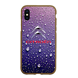 Чехол iPhone XS Max матовый Citroёn Storm Ситроен ливень, цвет: 3D-коричневый