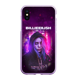 Чехол iPhone XS Max матовый BILLIE EILISH GLITCH Z, цвет: 3D-сиреневый