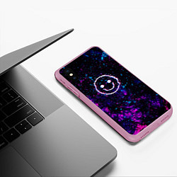 Чехол iPhone XS Max матовый GLITCH SMILE ГЛИТЧ СМАЙЛ, цвет: 3D-розовый — фото 2