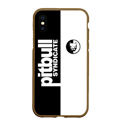 Чехол iPhone XS Max матовый PITBULL SYNDICATE ПИТБУЛЬ, цвет: 3D-коричневый