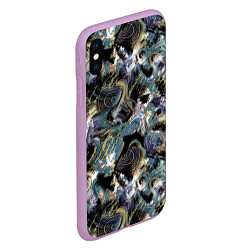 Чехол iPhone XS Max матовый Узор для рыбака, цвет: 3D-сиреневый — фото 2