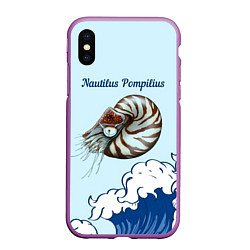 Чехол iPhone XS Max матовый Nautilus Pompilius океан, цвет: 3D-фиолетовый