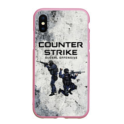 Чехол iPhone XS Max матовый COUNTER TERRORIST CS GO Z, цвет: 3D-розовый