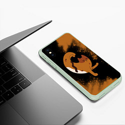 Чехол iPhone XS Max матовый Кошачья Йога - Взрыв, цвет: 3D-салатовый — фото 2