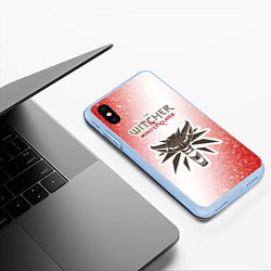 Чехол iPhone XS Max матовый The Witcher Monster Slayer - Noise, цвет: 3D-голубой — фото 2