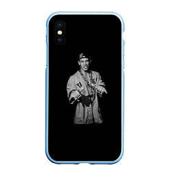 Чехол iPhone XS Max матовый John Cena, цвет: 3D-голубой