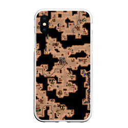 Чехол iPhone XS Max матовый Heroes III Dungeon Map, цвет: 3D-белый