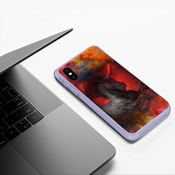 Чехол iPhone XS Max матовый Единорог Unicorn Z, цвет: 3D-светло-сиреневый — фото 2